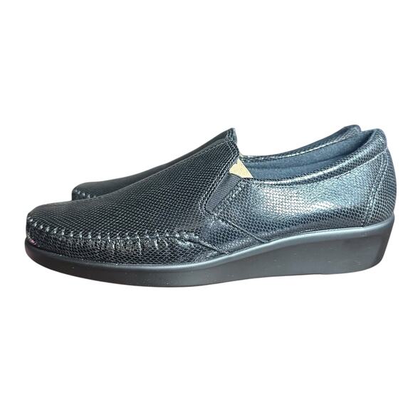 SAS Dream Slip On Loafers Black Snake Wedge - Size 7.5 N - Picture 6 of 11